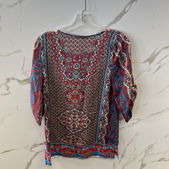 Worn once. Tolani silk print dress with rushed sleeves - Picture 8 of 8